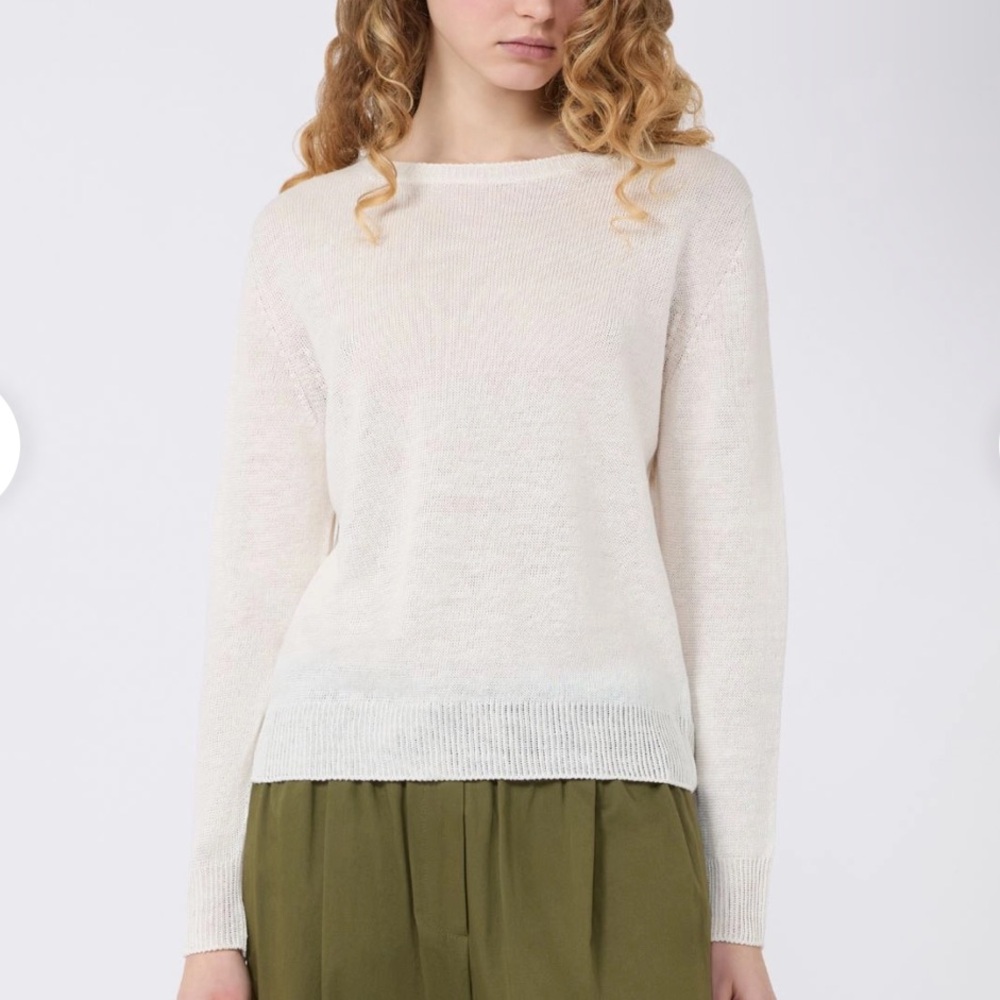 MaxMara Cream linen Crewneck Sweater